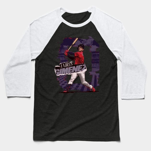 Andres Gimenez Cleveland Rough Baseball T-Shirt by ganisfarhan